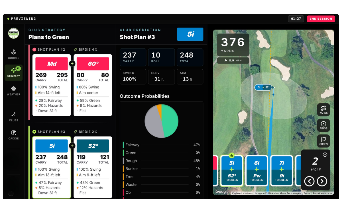 Interactive AI golf course strategy planner preview